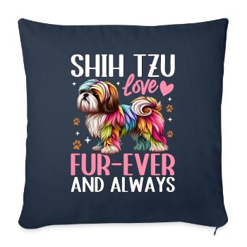 Shih Tzu love fur-ever and always - Sofa pillowcase 17,3'' x 17,3'' (45 x 45 cm) - navy - Front