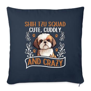 Shih Tzu Squad cute cuddly and crazy - Sofakissenbezug 45 x 45 cm - Navy - Vorne