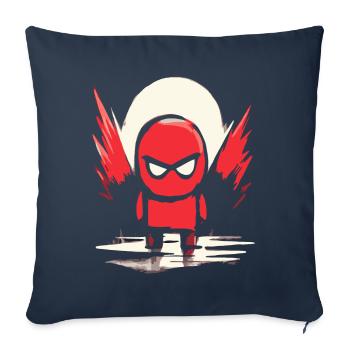 Japanese Red Sun: Red Super Hero Child - Sofa pillowcase 17,3'' x 17,3'' (45 x 45 cm) - navy - Front