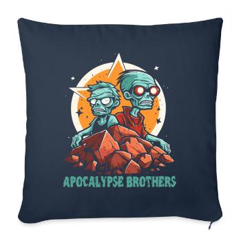 Les Zombies des Apocalypse Brothers - Housse de coussin décorative 45 x 45 cm - bleu marine - Devant
