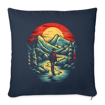 Le vagabond solitaire - Housse de coussin décorative 45 x 45 cm - bleu marine - Devant