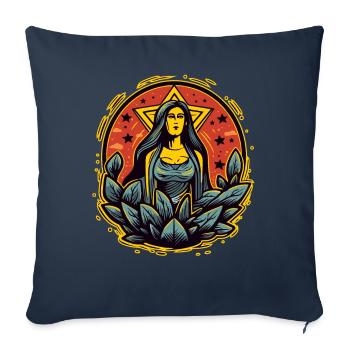 Mère Nature personnifiée : notre héroïne - Housse de coussin décorative 45 x 45 cm - bleu marine - Devant