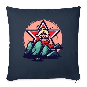 Cartoon Beach Babe La Beauté De La Plage - Housse de coussin décorative 45 x 45 cm - bleu marine - Devant