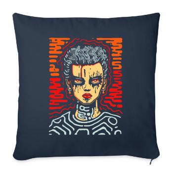 Le punk est bien vivant - Housse de coussin décorative 45 x 45 cm - bleu marine - Devant