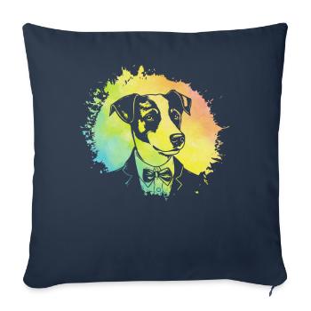 Jack Russell Terrier - Sofa pillowcase 17,3'' x 17,3'' (45 x 45 cm) - navy - Front