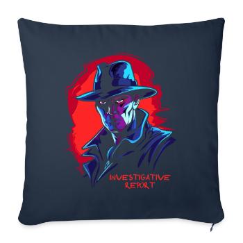 Reportage d’enquête d’un détective de film noir - Housse de coussin décorative 45 x 45 cm - bleu marine - Devant