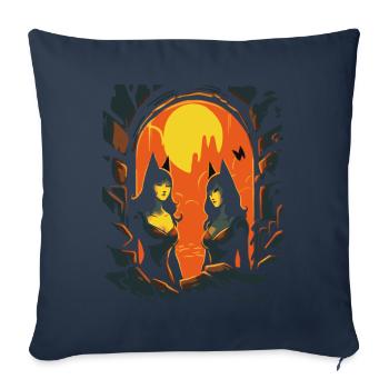 Anime Cats Girl dans le donjon des enfers - Housse de coussin décorative 45 x 45 cm - bleu marine - Devant