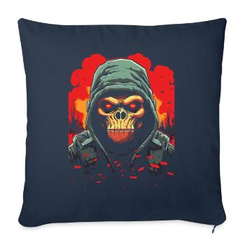 Urban Street Art Apocalypse Monkey - Sofa pillowcase 17,3'' x 17,3'' (45 x 45 cm) - navy - Front