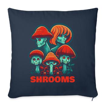 Pilzköpfe des Horror Pilze Wald - Sofakissenbezug 45 x 45 cm - Navy - Vorne