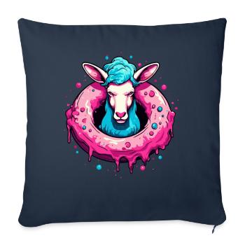 The Donut Sheep - Sofa pillowcase 17,3'' x 17,3'' (45 x 45 cm) - navy - Front