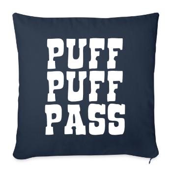 Puff Puff Pass - Raucher Regeln für Anfänger - Sofakissenbezug 45 x 45 cm - Navy - Vorne