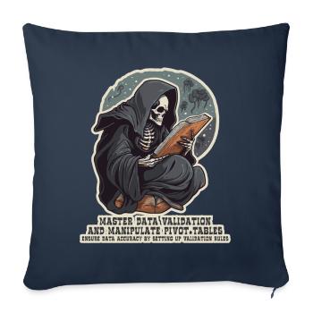 Grim Reaper trains in data analysis - Sofa pillowcase 17,3'' x 17,3'' (45 x 45 cm) - navy - Front