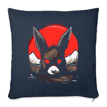 Japan, the red sun and a rabbit - Sofa pillowcase 17,3'' x 17,3'' (45 x 45 cm) - navy - Front