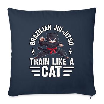 Entraînez-vous comme un chat - Housse de coussin décorative 45 x 45 cm - bleu marine - Devant