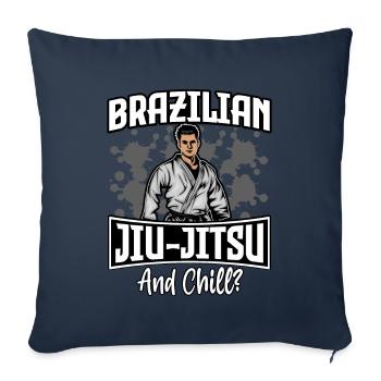 Jiu-Jitsu brésilien et chill - Housse de coussin décorative 45 x 45 cm - bleu marine - Devant