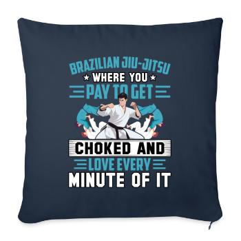 Jiu-Jitsu Brésilien BJJ - Housse de coussin décorative 45 x 45 cm - bleu marine - Devant