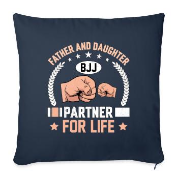 Father and daughter BJJ Partners for Life - Sofa pillowcase 17,3'' x 17,3'' (45 x 45 cm) - navy - Front