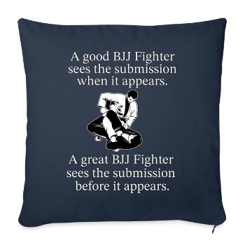 Jiu-Jitsu brésilien BJJ dicton drôle - Housse de coussin décorative 45 x 45 cm - bleu marine - Devant