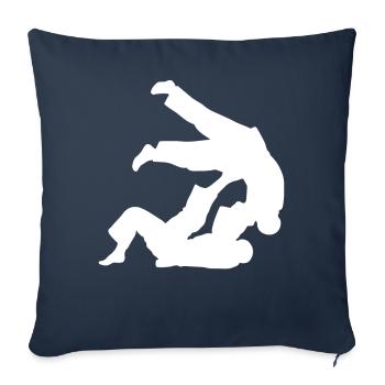 Jiu-Jitsu Brésilien BJJ - Housse de coussin décorative 45 x 45 cm - bleu marine - Devant