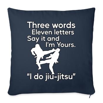 Trois mots onze lettres dis-le et je suis à toi - Housse de coussin décorative 45 x 45 cm - bleu marine - Devant