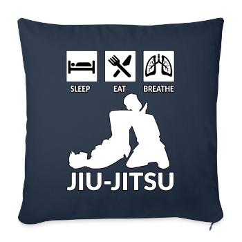 Jiu-Jitsu Brésilien BJJ - Housse de coussin décorative 45 x 45 cm - bleu marine - Devant