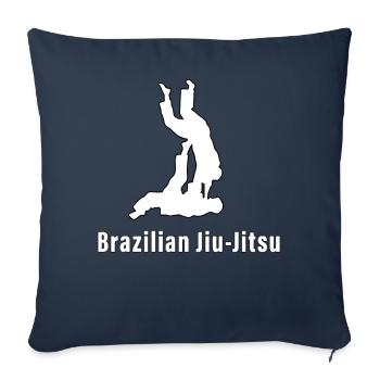Jiu-Jitsu Brésilien BJJ - Housse de coussin décorative 45 x 45 cm - bleu marine - Devant