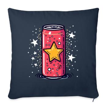 Une canette de boisson, la boisson énergisante Cartoon Pop - Housse de coussin décorative 45 x 45 cm - bleu marine - Devant