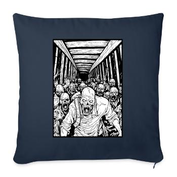 Der Tunnel der Horror-Zombie-Horde - Sofakissenbezug 45 x 45 cm - Navy - Vorne