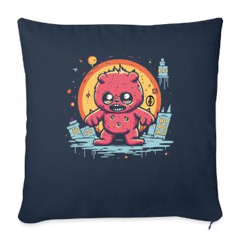 Erlebe den Zorn des gestopften Bären - Sofakissenbezug 45 x 45 cm - Navy - Vorne