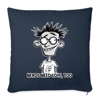 Nerds need love too - Sofa pillowcase 17,3'' x 17,3'' (45 x 45 cm) - navy - Front