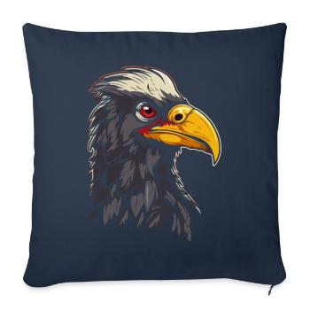 Oiseau de proie - Housse de coussin décorative 45 x 45 cm - bleu marine - Devant