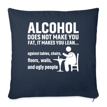 L’alcool ne fait pas grossir - Housse de coussin décorative 45 x 45 cm - bleu marine - Devant