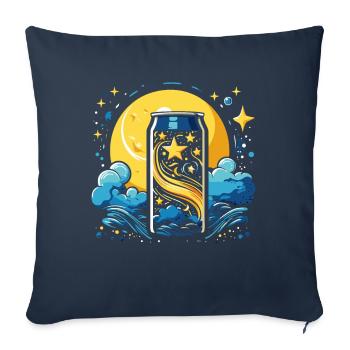 The coolest tin with stars and clouds - Sofa pillowcase 17,3'' x 17,3'' (45 x 45 cm) - navy - Front