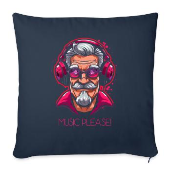 Boomer Opale, Musique S’il Vous Plaît - Housse de coussin décorative 45 x 45 cm - bleu marine - Devant