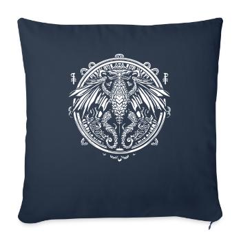 Symbole d’un dragon à deux têtes - Housse de coussin décorative 45 x 45 cm - bleu marine - Devant