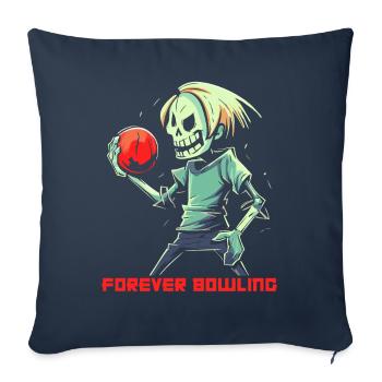 Funny Zombie Bowler, Bowling Forever - Sofa pillowcase 17,3'' x 17,3'' (45 x 45 cm) - navy - Front