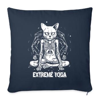 Skelett Zombie Katze beim extremen Yoga - Sofakissenbezug 45 x 45 cm - Navy - Vorne