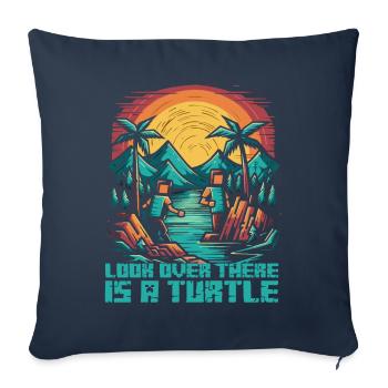 Nature Experience: Look, there's a turtle! - Sofa pillowcase 17,3'' x 17,3'' (45 x 45 cm) - navy - Front