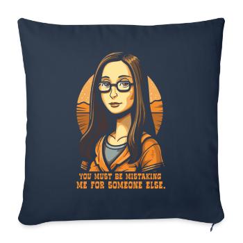 Modern Mona: Nerdy Science Lisa - Sofa pillowcase 17,3'' x 17,3'' (45 x 45 cm) - navy - Front