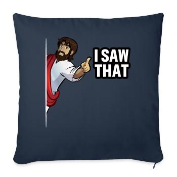 I saw That Jesus - Sofa pillowcase 17,3'' x 17,3'' (45 x 45 cm) - navy - Front