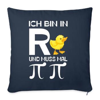 Ich bin in Rente und muss mal Pinkeln - Sofakissenbezug 45 x 45 cm - Navy - Vorne