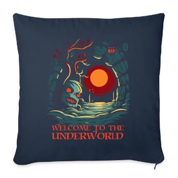 Bienvenue aux Enfers - Housse de coussin décorative 45 x 45 cm - bleu marine - Devant