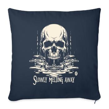 Vieillir et fondre lentement - Housse de coussin décorative 45 x 45 cm - bleu marine - Devant