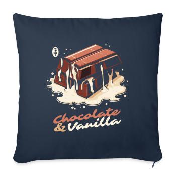 Chocolat et vanille - Housse de coussin décorative 45 x 45 cm - bleu marine - Devant