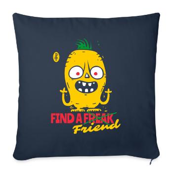Trouver un ami bizarre : les monstres de dessins animés - Housse de coussin décorative 45 x 45 cm - bleu marine - Devant