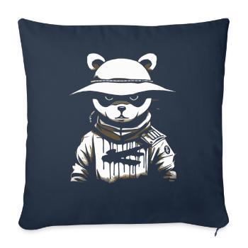 Arts martiaux Combat Ours - Housse de coussin décorative 45 x 45 cm - bleu marine - Devant