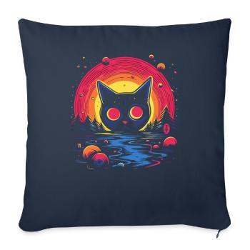 Swirling tomcat and the beauty of nature - Sofa pillowcase 17,3'' x 17,3'' (45 x 45 cm) - navy - Front
