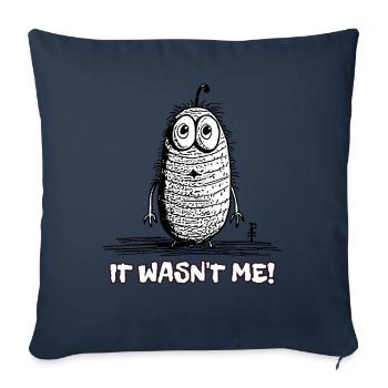 It Wasn't Me, Funny Cartoon Worm - Sofa pillowcase 17,3'' x 17,3'' (45 x 45 cm) - navy - Front