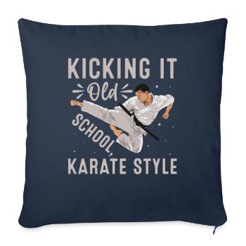 Kicking it old school Karate Style - Sofa pillowcase 17,3'' x 17,3'' (45 x 45 cm) - navy - Front