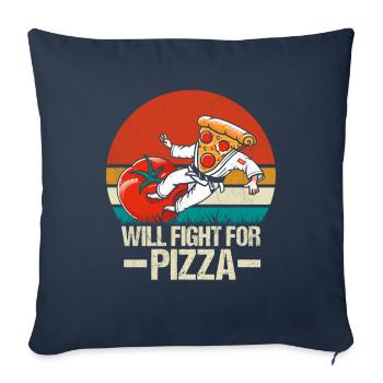 Wird für Pizza Karate kämpfen - Sofakissenbezug 45 x 45 cm - Navy - Vorne